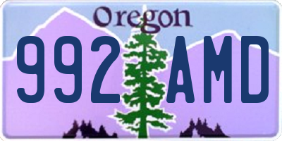 OR license plate 992AMD