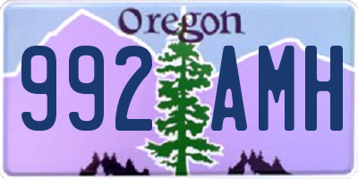 OR license plate 992AMH