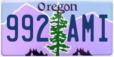 OR license plate 992AMI
