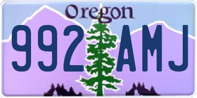 OR license plate 992AMJ