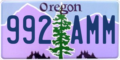 OR license plate 992AMM