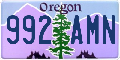 OR license plate 992AMN