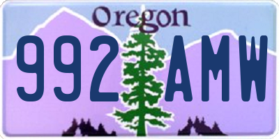 OR license plate 992AMW