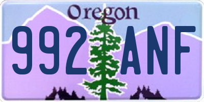 OR license plate 992ANF