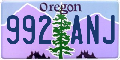 OR license plate 992ANJ