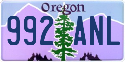 OR license plate 992ANL