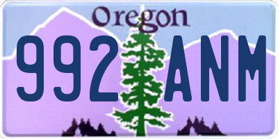 OR license plate 992ANM