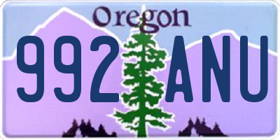 OR license plate 992ANU