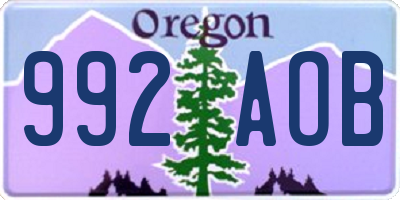 OR license plate 992AOB