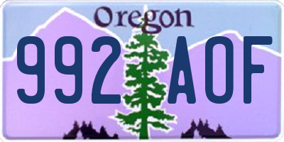 OR license plate 992AOF