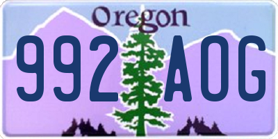 OR license plate 992AOG