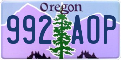 OR license plate 992AOP
