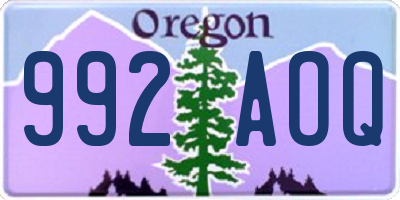 OR license plate 992AOQ