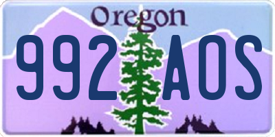 OR license plate 992AOS