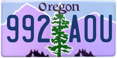 OR license plate 992AOU