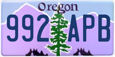 OR license plate 992APB