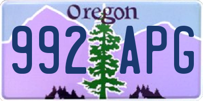 OR license plate 992APG