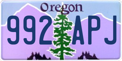 OR license plate 992APJ