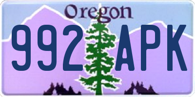 OR license plate 992APK