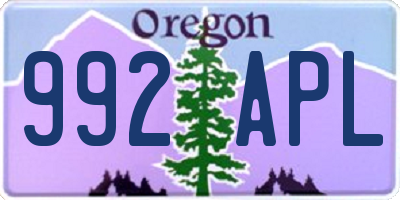 OR license plate 992APL