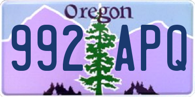 OR license plate 992APQ