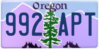 OR license plate 992APT