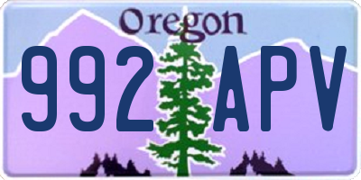 OR license plate 992APV