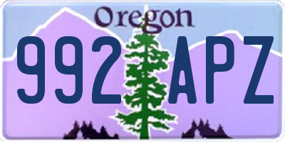 OR license plate 992APZ