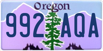 OR license plate 992AQA