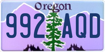 OR license plate 992AQD