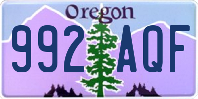 OR license plate 992AQF