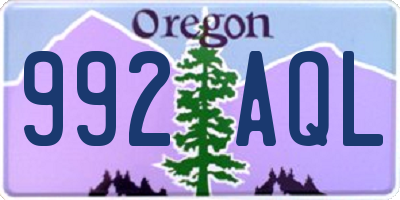 OR license plate 992AQL