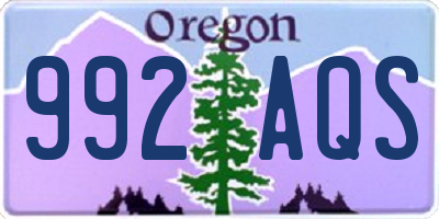 OR license plate 992AQS