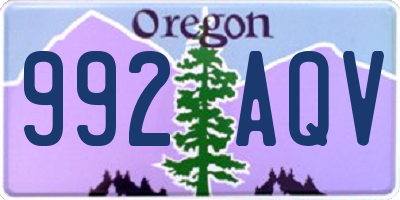 OR license plate 992AQV