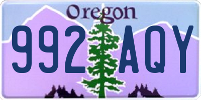 OR license plate 992AQY