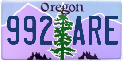 OR license plate 992ARE