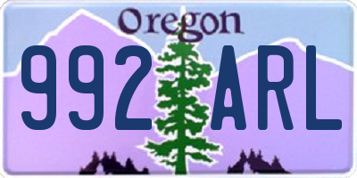 OR license plate 992ARL