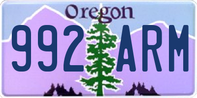 OR license plate 992ARM