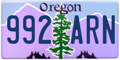 OR license plate 992ARN