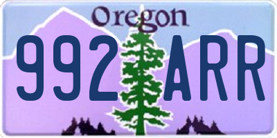 OR license plate 992ARR