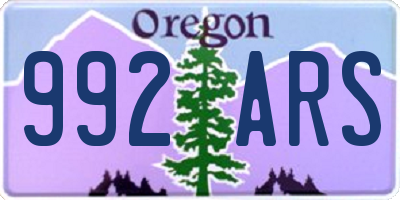 OR license plate 992ARS