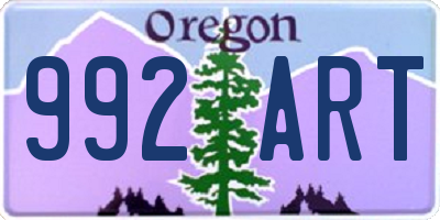 OR license plate 992ART