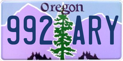 OR license plate 992ARY