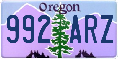 OR license plate 992ARZ