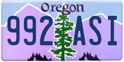 OR license plate 992ASI
