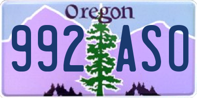OR license plate 992ASO