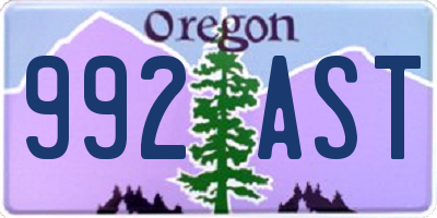 OR license plate 992AST