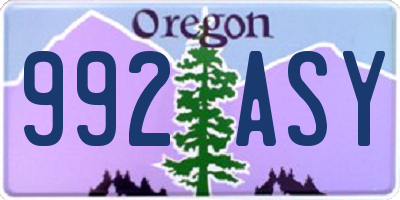 OR license plate 992ASY