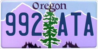 OR license plate 992ATA