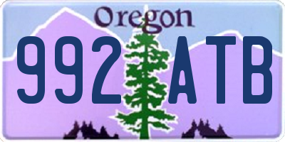 OR license plate 992ATB